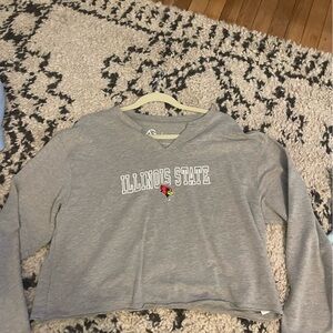 Illinois State University long sleeve crop top
